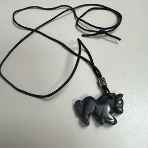 Hamatite horse necklace